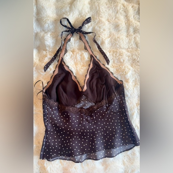 Reformation Monica Silk Top In Colette Dot, NWOT, NEVER WORN, NO FLAWS. - Picture 8 of 10